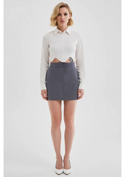 Kadın Yüksek Bel Fermuarlı Interlok Mini Etek Fonksiyonel Dayanıklı Kaliteli Konforlu Spor modelleri