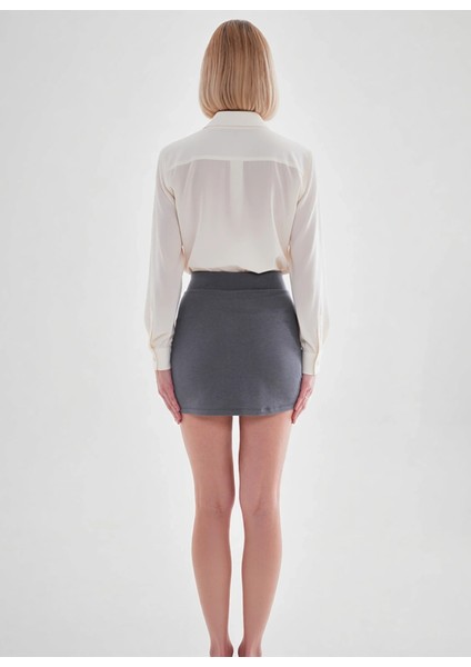 Kadın Yüksek Bel Fermuarlı Interlok Mini Etek Fonksiyonel Dayanıklı Kaliteli Konforlu Spor fırsatları