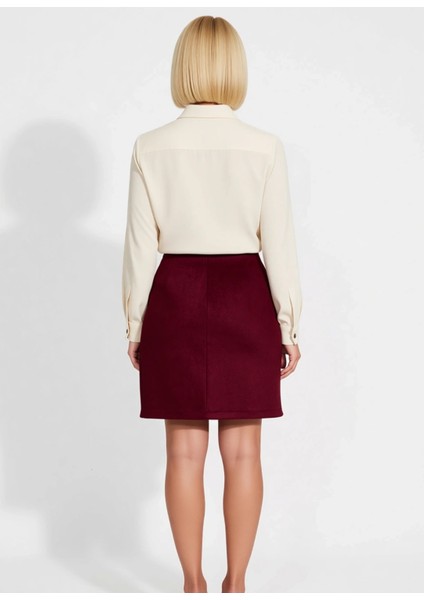 Kadın Düz Dokuma Süet Mini Etek Bağcıklı Cep Detaylı Fonksiyonel Dayanıklı Kaliteli Modern indirimleri