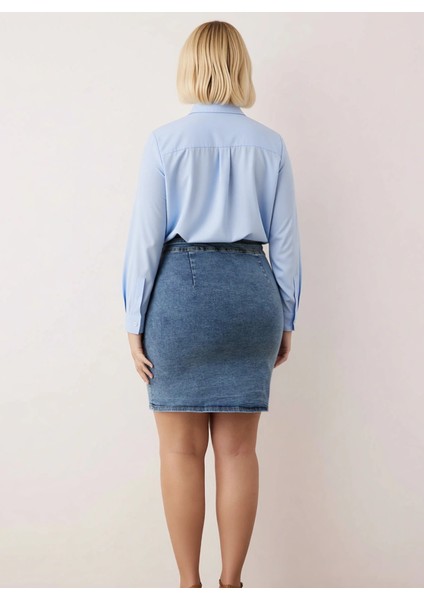 Kadın Yüksek Bel Bağcıklı Denim Mini Etek Fonksiyonel Dayanıklı Kaliteli Konforlu Estetik Şık indirimleri