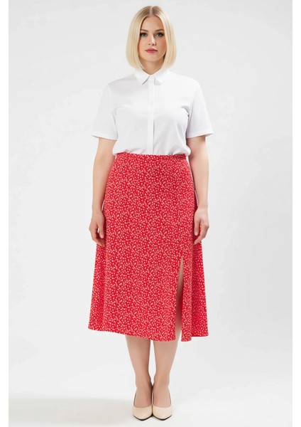 Kadın A Kesim Yüksek Bel Midi Dokuma Etek %100 Viskoz Çiçek Desenli Fonksiyonel Dayanıklı Şık fırsatları