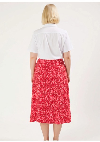 Kadın A Kesim Yüksek Bel Midi Dokuma Etek %100 Viskoz Çiçek Desenli Fonksiyonel Dayanıklı Şık indirimleri