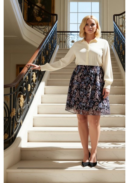 Kadın Fırfırlı Mini Etek Düşük Bel Çiçek Desenli Şifon Kumaş Fonksiyonel Dayanıklı Estetik fiyatları