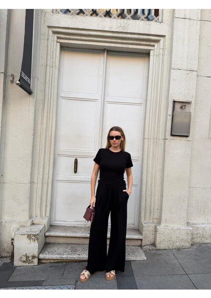 Kadın Viskon 3’lü Takım – Kimono + Beli Lastikli Salaş Pantolon + Kısa Kol (Tshirt) – 8 Renk modelleri