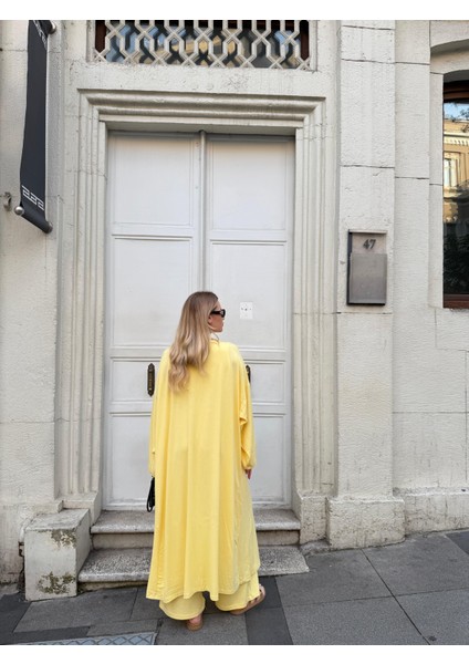 Kadın Viskon 3’lü Takım – Kimono + Beli Lastikli Salaş Pantolon + Kısa Kol (Tshirt) – 8 Renk modelleri