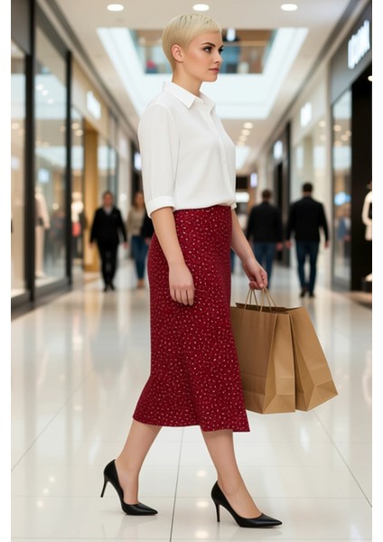 Kadın Midi Etek Viskon Dokuma Animal Desenli Yırtmaçlı Normal Bel Fonksiyonel Dayanıklı Şık modelleri