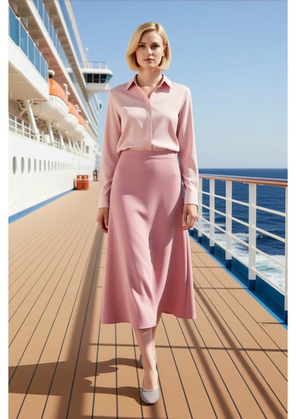 Kadın Yüksek Bel A Kesim Maxi Örme Etek Fonksiyonel Dayanıklı Kaliteli Konforlu Estetik Şık