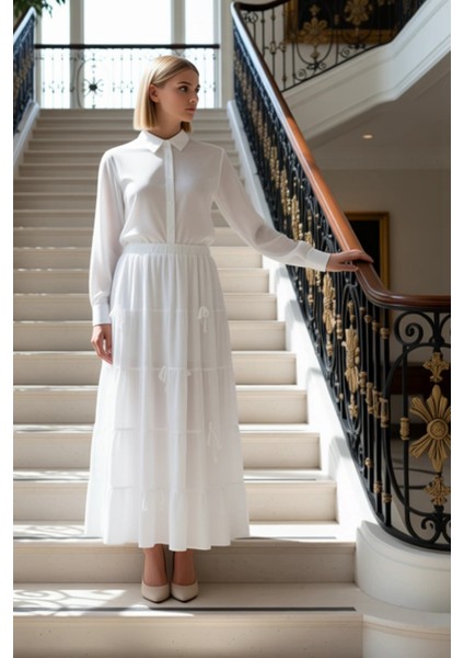 Kadın A Line Maxi Boy Fiyonk Detaylı Dokuma Etek Fonksiyonel Dayanıklı Kaliteli Konforlu Şık fiyatları