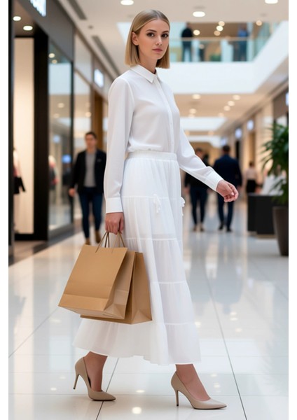 Kadın A Line Maxi Boy Fiyonk Detaylı Dokuma Etek Fonksiyonel Dayanıklı Kaliteli Konforlu Şık modelleri