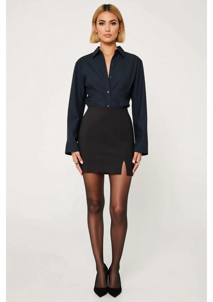 Kadın Yüksek Bel Kalem Dokuma Mini Etek Fonksiyonel Dayanıklı Kaliteli Konforlu Estetik Şık fırsatları