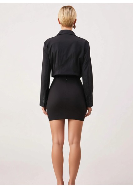 Kadın Yüksek Bel Kalem Dokuma Mini Etek Fonksiyonel Dayanıklı Kaliteli Konforlu Estetik Şık indirimleri