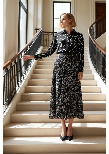 Kadın Maxi Etek Kloş Kalıp Hayvan Desenli Şifon Kumaş Fonksiyonel Dayanıklı Kaliteli Rahat fiyatları