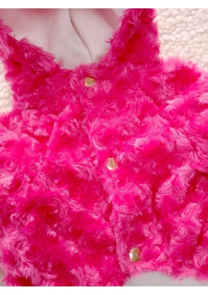 Pembe Kürklü Mont Kedi Köpek Kıyafeti modelleri