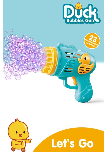 Pilli Köpük Atan Tabanca Duck Çok Delikli Oyuncağı 23 Delikli Bubble