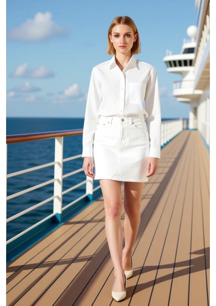 Kadın Yüksek Bel Mini Etek %100 Pamuk Fonksiyonel Dayanıklı Kaliteli Konforlu Estetik Spor