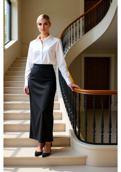 Kadın Maxi Kalem Etek Yırtmaçlı Düz Desen Mikro Likralı Interlok Fonksiyonel Dayanıklı Şık fiyatları