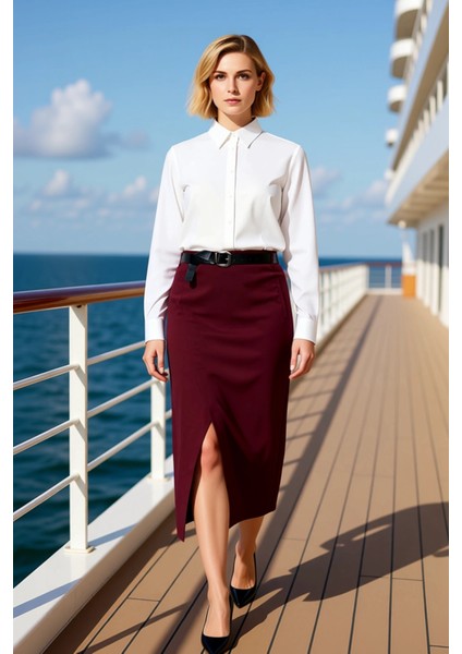 Kadın Düz Maxi Dokuma Etek Yırtmaç Detaylı Fonksiyonel Dayanıklı Kaliteli Konforlu Estetik