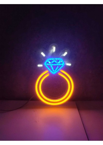Mavi Yüzük Tektaş Neon LED Tabela ile Şıklığa Işık Katın