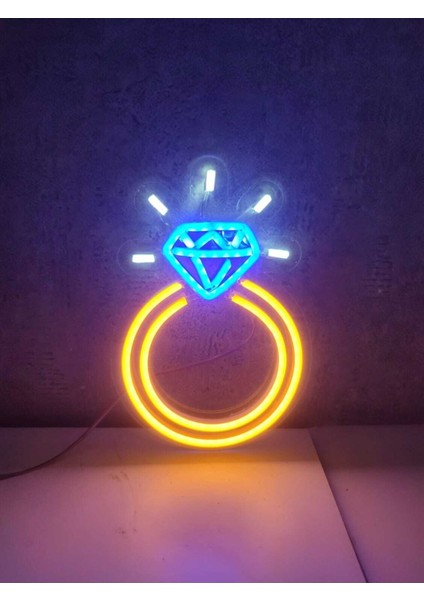 Mavi Yüzük Tektaş Neon LED Tabela ile Şıklığa Işık Katın fiyatları