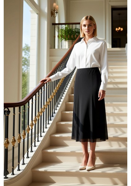 Kadın A Line Kalıp Tül Maxi Etek Normal Bel Lastikli Fonksiyonel Dayanıklı Kaliteli Modern fiyatları