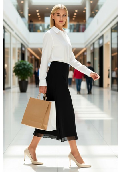 Kadın A Line Kalıp Tül Maxi Etek Normal Bel Lastikli Fonksiyonel Dayanıklı Kaliteli Modern modelleri