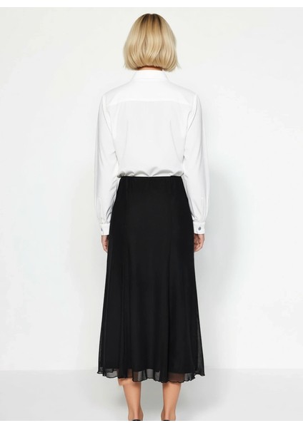 Kadın A Line Kalıp Tül Maxi Etek Normal Bel Lastikli Fonksiyonel Dayanıklı Kaliteli Modern indirimleri