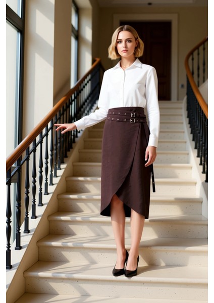 Kadın Yüksek Bel Sarong Kalıp Midi Etek Fonksiyonel Dayanıklı Kaliteli Konforlu Estetik Şık fiyatları