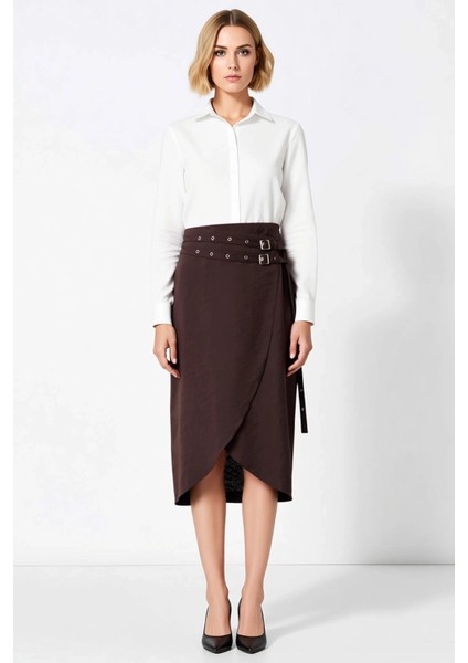 Kadın Yüksek Bel Sarong Kalıp Midi Etek Fonksiyonel Dayanıklı Kaliteli Konforlu Estetik Şık fırsatları