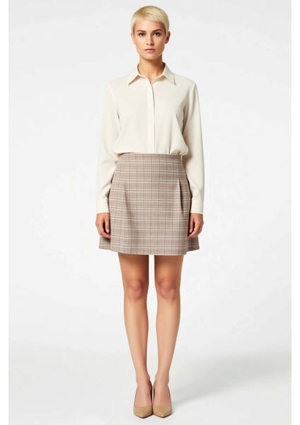 Kadın Dokuma Ekose Desenli Mini Etek Yüksek Bel Dar Kalıp Fonksiyonel Dayanıklı Kaliteli Şık fırsatları
