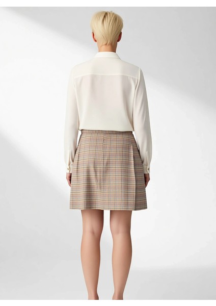 Kadın Dokuma Ekose Desenli Mini Etek Yüksek Bel Dar Kalıp Fonksiyonel Dayanıklı Kaliteli Şık indirimleri