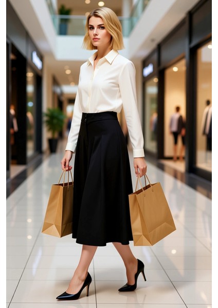 Kadın Yüksek Bel Pileli Maxi Etek Fonksiyonel Dayanıklı Kaliteli Konforlu Estetik Premium Şık modelleri