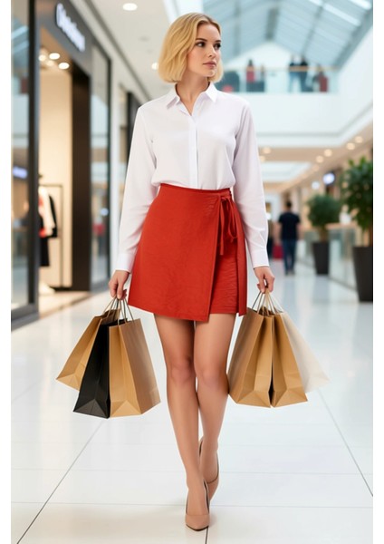 Kadın Mini Sarong Etek Ağaç Kabuğu Dokuma Düz Desen Fonksiyonel Dayanıklı Kaliteli Estetik modelleri