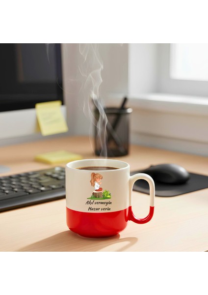 Akıl Vermeyin Huzur Verin Baskılı-Hediyelik Seramik Kupa Bardak