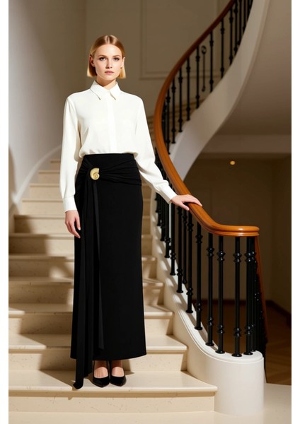 Kadın Maxi Etek Vücuda Oturan Kalıp Sandy Dokuma %96 Polyester %4 Elastan Fonksiyonel Spor fiyatları