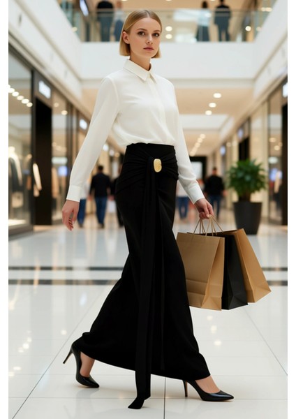 Kadın Maxi Etek Vücuda Oturan Kalıp Sandy Dokuma %96 Polyester %4 Elastan Fonksiyonel Spor modelleri