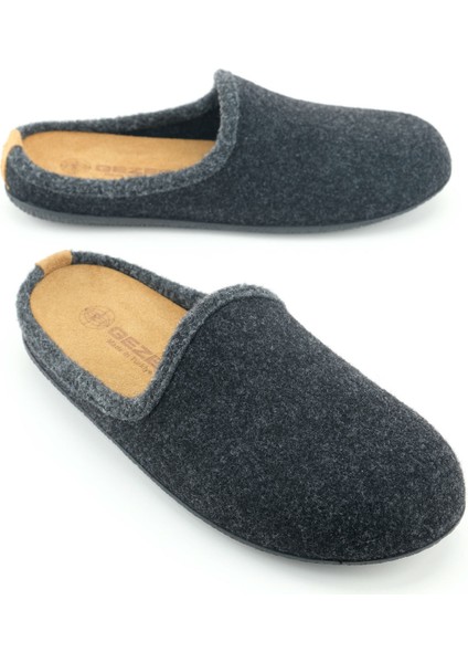 Erkek Kışlık Iç Taban Çıkarılabilir Fusbetli Hakiki Deri Pvc Alt Taban Keçe Ev Bahçe Terlik