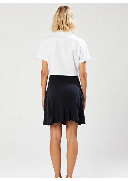 Kadın Asimetrik Etek Normal Bel Örme Kalıp Fırfır Detaylı Fonksiyonel Dayanıklı Kaliteli Şık indirimleri