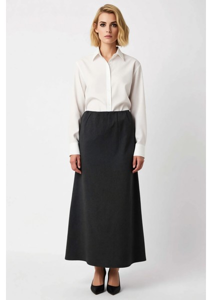 Kadın Maxi Etek Düz Desen Büzgülü Bel %100 Polyester Fonksiyonel Dayanıklı Kaliteli Modern fırsatları