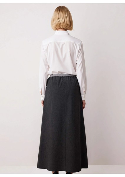 Kadın Maxi Etek Düz Desen Büzgülü Bel %100 Polyester Fonksiyonel Dayanıklı Kaliteli Modern indirimleri