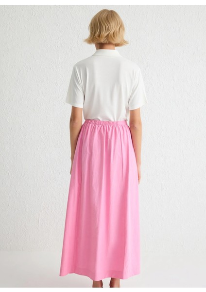 Kadın Maxi Etek Yüksek Bel Düz Pamuklu Kloş Kalıp Fonksiyonel Dayanıklı Kaliteli Konforlu Şık indirimleri