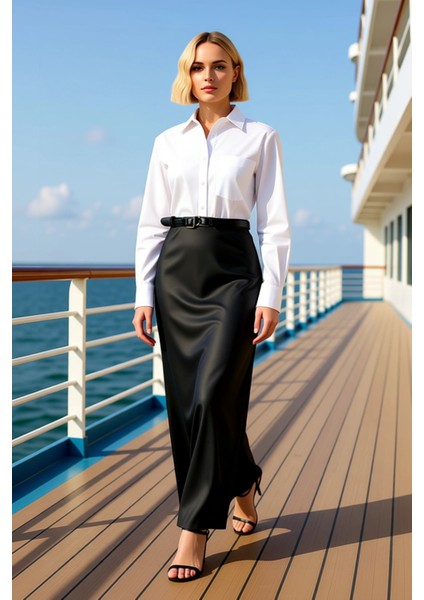 Kadın Kalem Yaka Kolsuz Kumaş Maxi Etek Fonksiyonel Dayanıklı Kaliteli Konforlu Estetik Şık