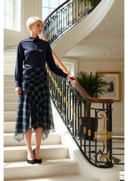 Kadın Midi Etek Yüksek Bel Skater Kalıp Asimetrik Etek Ucu Fonksiyonel Dayanıklı Kaliteli Şık fiyatları