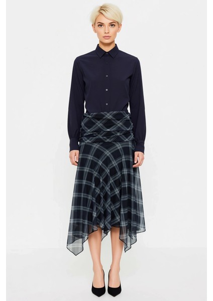 Kadın Midi Etek Yüksek Bel Skater Kalıp Asimetrik Etek Ucu Fonksiyonel Dayanıklı Kaliteli Şık fırsatları