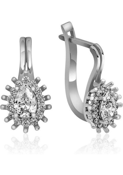 Gümüş Mengeçli Damla Kesim Küpe