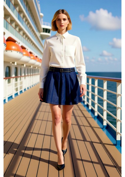 Kadın %100 Pamuk Pileli Mini Etek Fonksiyonel Dayanıklı Kaliteli Konforlu Estetik Premium Şık