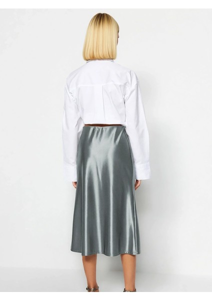 Kadın Midi A Kesim Etek Düz Desen %95 Polyester %5 Elastan Fonksiyonel Dayanıklı Kaliteli Şık indirimleri