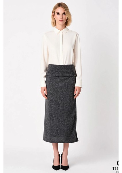 Kadın A Kesim Midi Etek Yumoş Dokuma Normal Bel Fonksiyonel Dayanıklı Kaliteli Konforlu Şık fırsatları