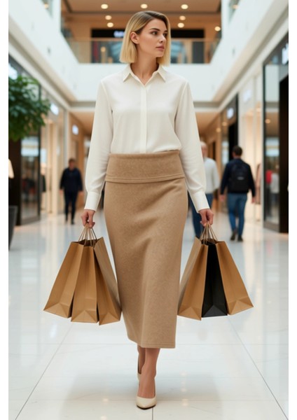 Kadın A Kesim Midi Etek Yumoş Dokuma Normal Bel Fonksiyonel Dayanıklı Kaliteli Konforlu Şık modelleri