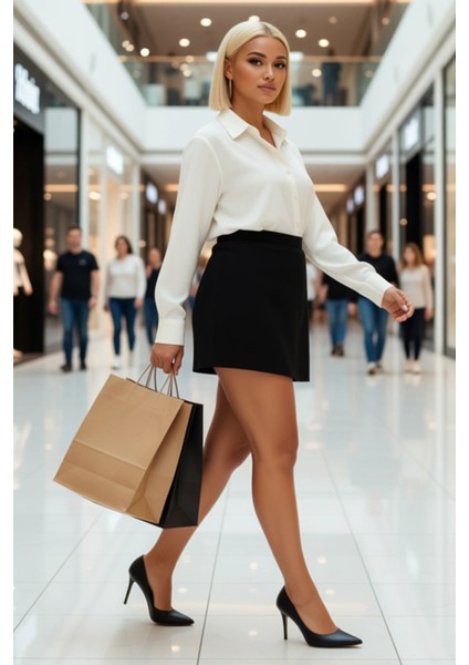 Kadın Yüksek Bel Düz Desen Triko Şort Etek Kısa Kalıp Fonksiyonel Dayanıklı Kaliteli Rahat modelleri