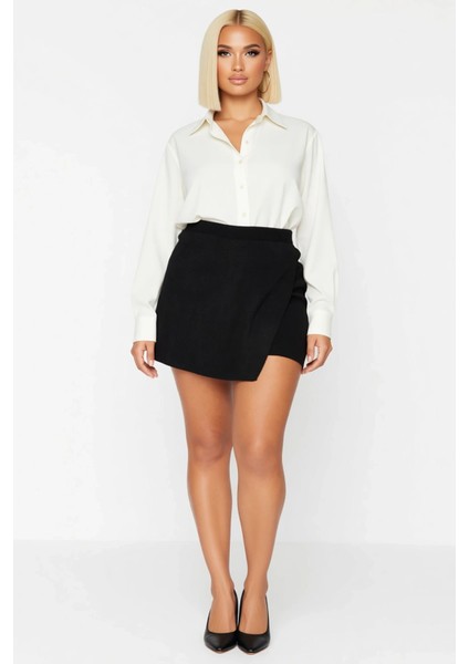 Kadın Yüksek Bel Düz Desen Triko Şort Etek Kısa Kalıp Fonksiyonel Dayanıklı Kaliteli Rahat fırsatları